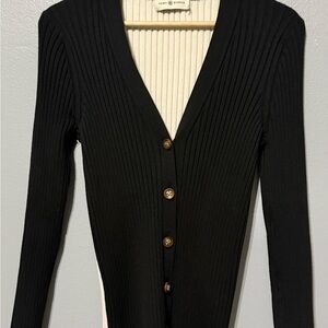 Tory Burch Black Cardigan with Gold Accents